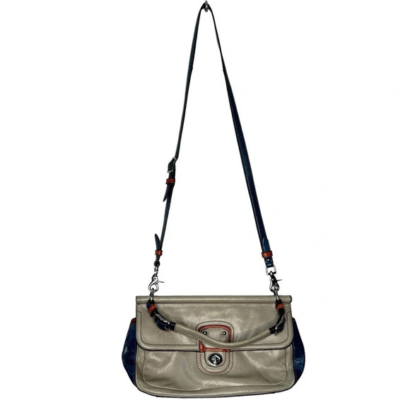 Coach Vintage Y2K City Willis 2 Way Colorblock Leather Turn Lock Crossbody Bag - Picture 1 of 14